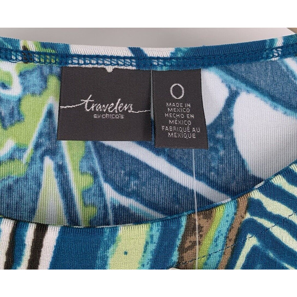 NWT Chico's Travelers Tunic Top Paisley Geometric 3/4 Sleeve - Picture 6 of 15